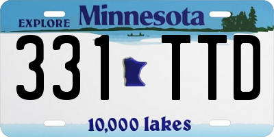 MN license plate 331TTD