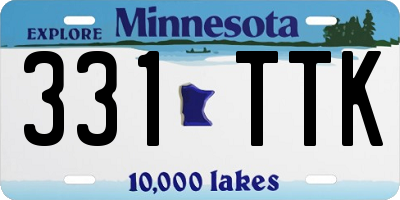 MN license plate 331TTK