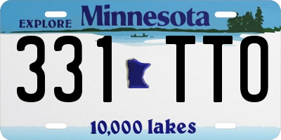 MN license plate 331TTO