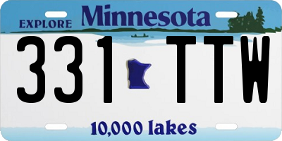 MN license plate 331TTW