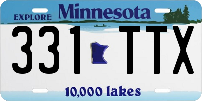 MN license plate 331TTX
