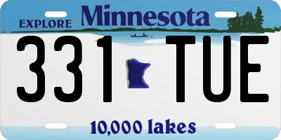 MN license plate 331TUE