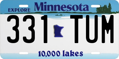MN license plate 331TUM