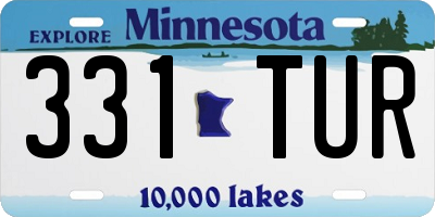 MN license plate 331TUR