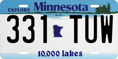 MN license plate 331TUW