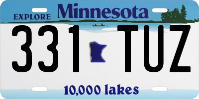 MN license plate 331TUZ