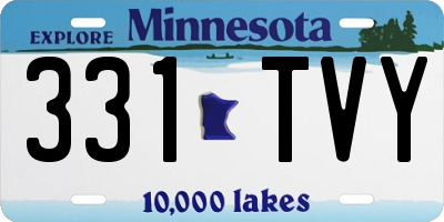 MN license plate 331TVY