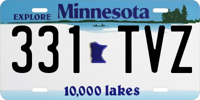 MN license plate 331TVZ