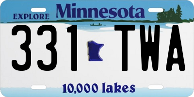 MN license plate 331TWA