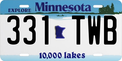 MN license plate 331TWB