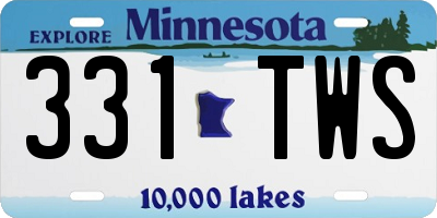 MN license plate 331TWS
