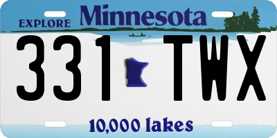 MN license plate 331TWX