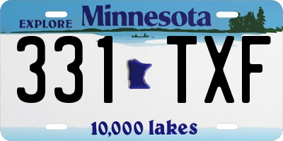 MN license plate 331TXF