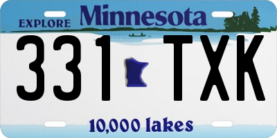 MN license plate 331TXK
