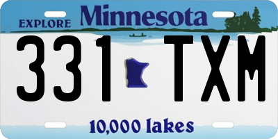 MN license plate 331TXM