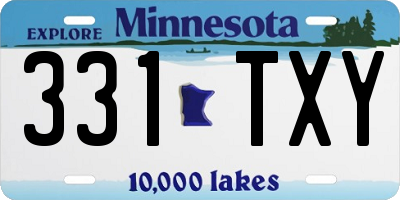 MN license plate 331TXY