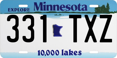 MN license plate 331TXZ