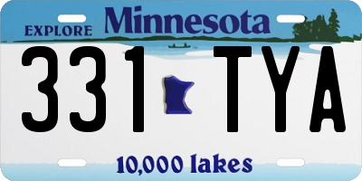 MN license plate 331TYA