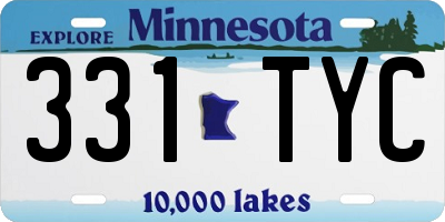 MN license plate 331TYC