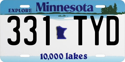 MN license plate 331TYD