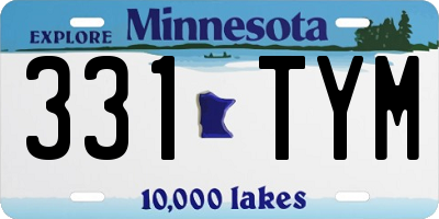 MN license plate 331TYM