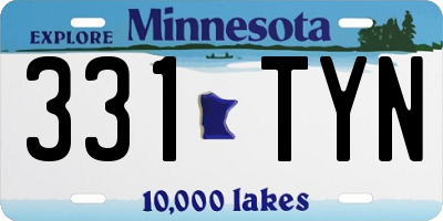 MN license plate 331TYN