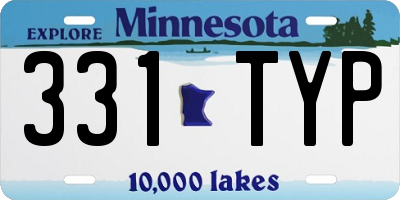 MN license plate 331TYP