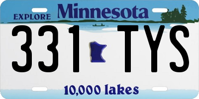 MN license plate 331TYS