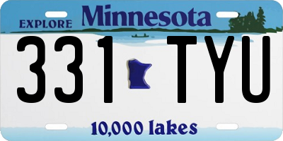 MN license plate 331TYU