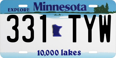 MN license plate 331TYW