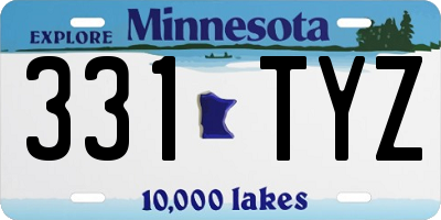 MN license plate 331TYZ