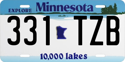 MN license plate 331TZB