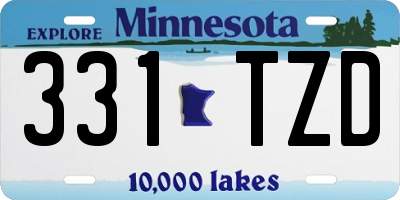 MN license plate 331TZD