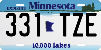 MN license plate 331TZE
