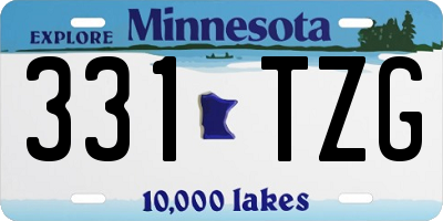 MN license plate 331TZG