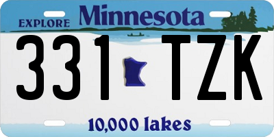 MN license plate 331TZK