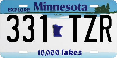 MN license plate 331TZR