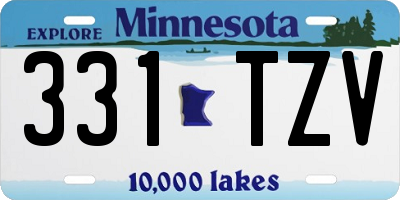 MN license plate 331TZV