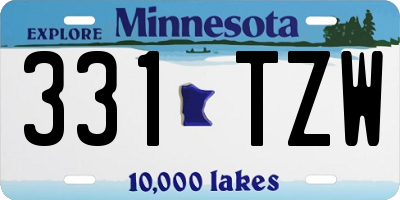 MN license plate 331TZW