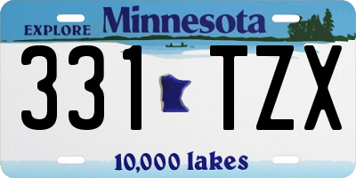 MN license plate 331TZX