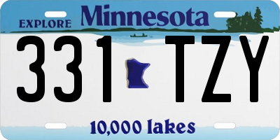 MN license plate 331TZY