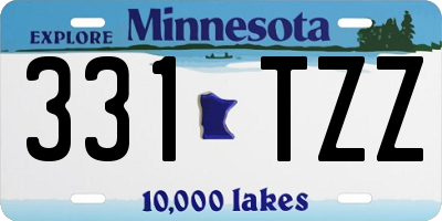 MN license plate 331TZZ