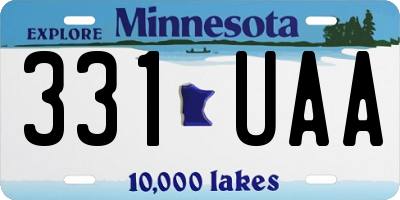 MN license plate 331UAA