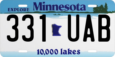 MN license plate 331UAB