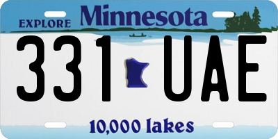 MN license plate 331UAE