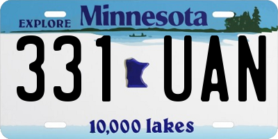 MN license plate 331UAN