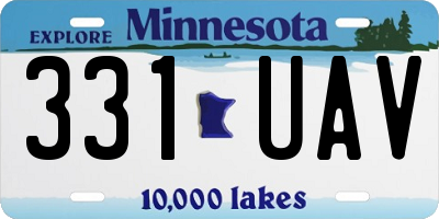 MN license plate 331UAV