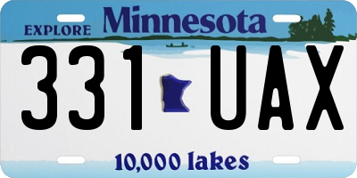 MN license plate 331UAX