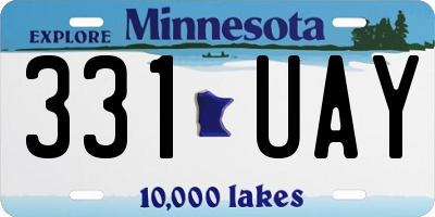 MN license plate 331UAY