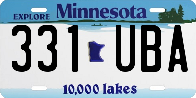 MN license plate 331UBA